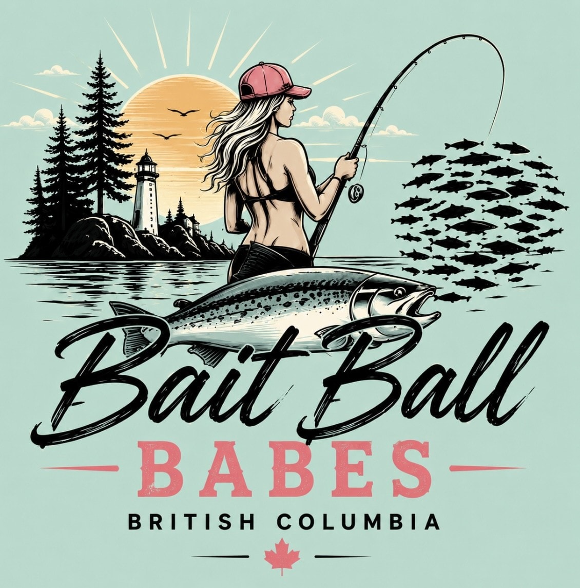 Women fishing on the BC coast